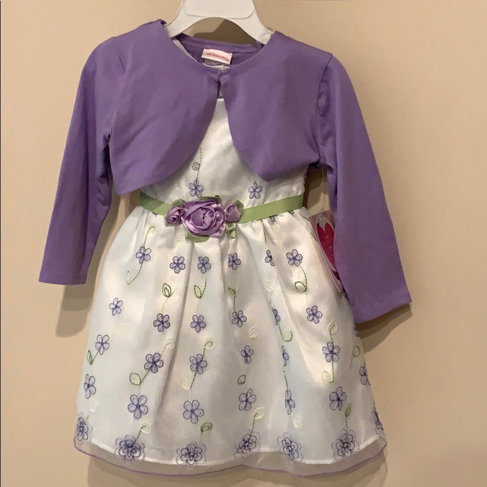3T white and purple dress